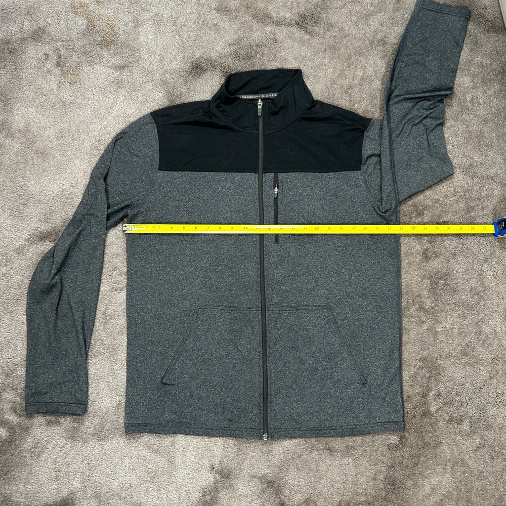 Prana Full Zip Jacket Mens XL Gray Black Colorblock Breathe Active Mock Neck - Picture 8 of 13